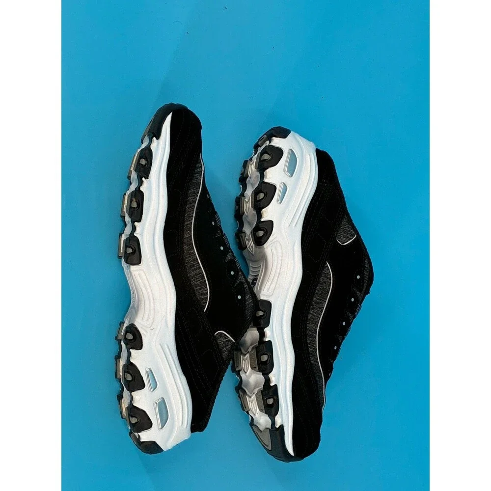 Skechers D’Lites Resilient Women’s 9 Black White Slip On Mule Memory Foam
